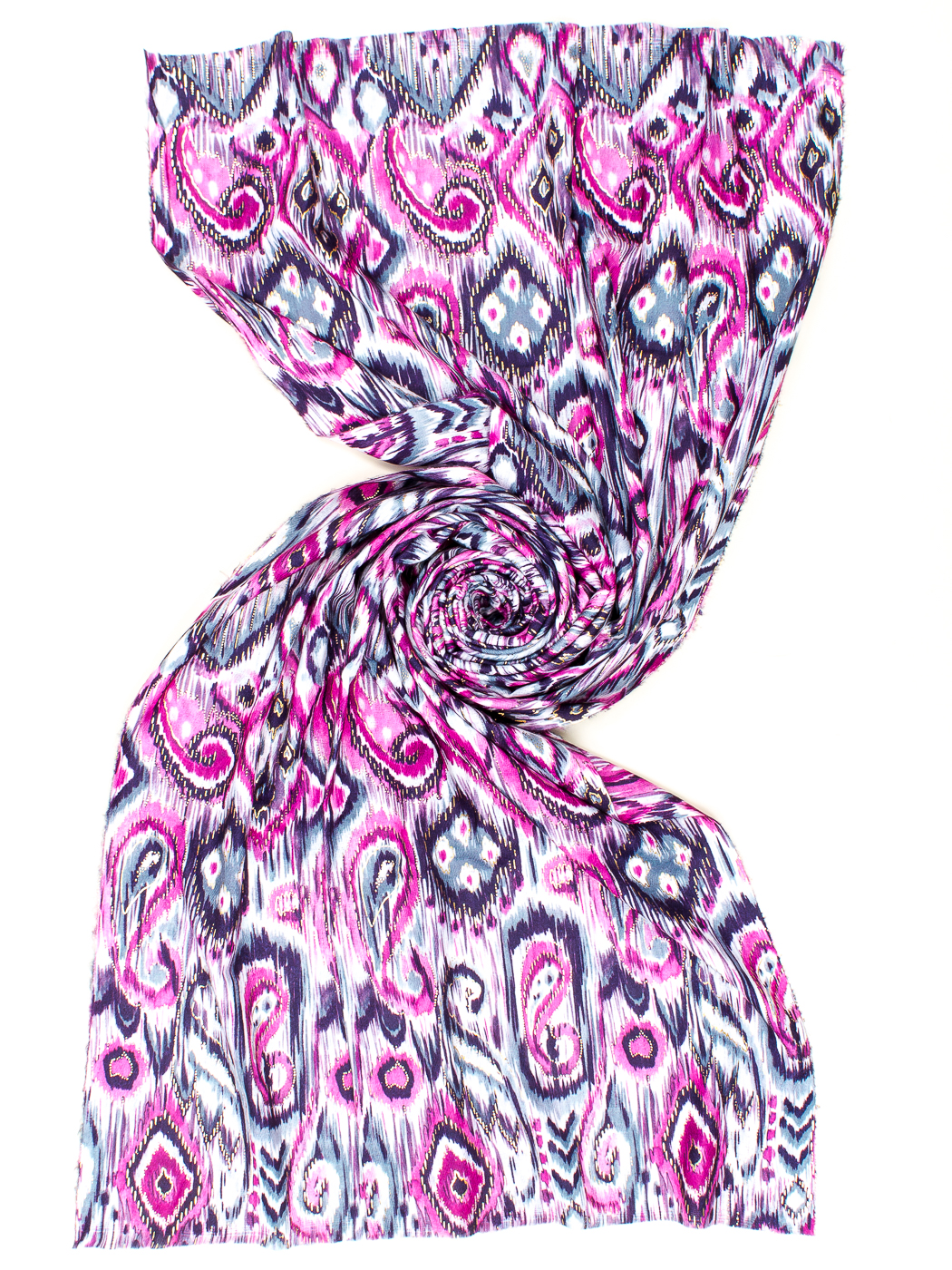 STOLA STAMPA BATIK, 75X185 - FUXIA